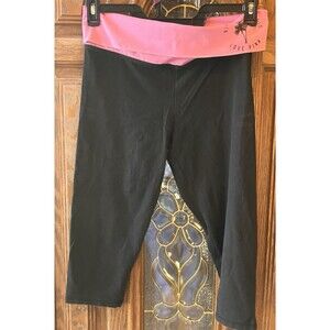 Victoria's Secret Fold Over Yoga Pants Love Pink 7/8 Leggings M Y2K Athleisure